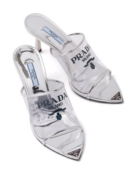 prada logo print mules|Prada slippers and mules.